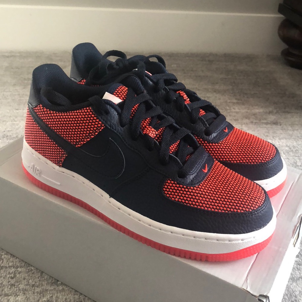 Nike Air Force 1 premium (GS) orange navy blue